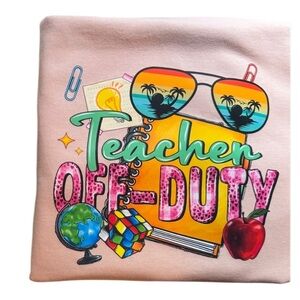🎄 Handmade/New Teacher Off-Duty Christmas Gift Tee — Gildan XL 🎄